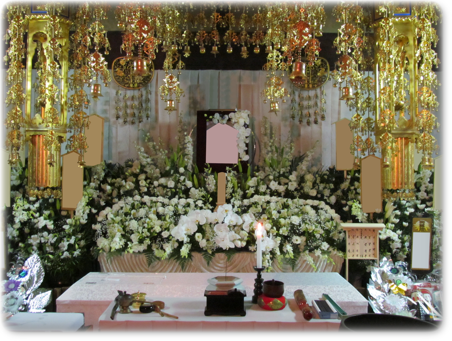 寺院にて 花祭壇